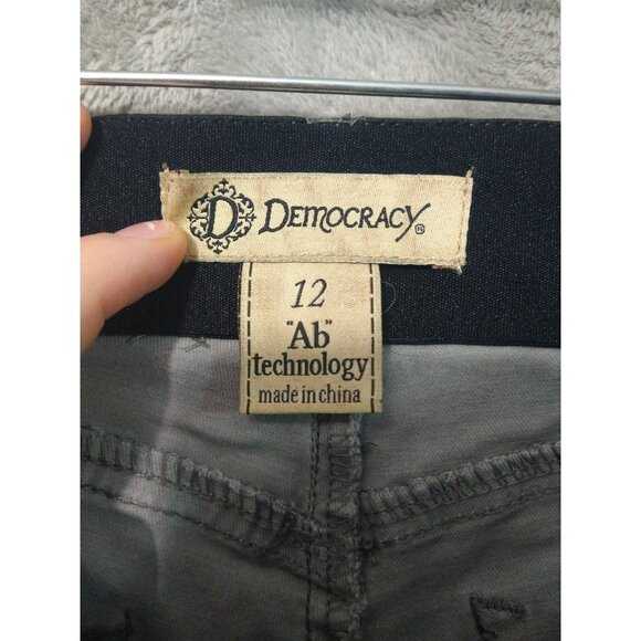 Democracy Jeans Women 12 Gray Camo Skinny Ab Technology Freedom Ankle Stretch - Picture 7 of 9